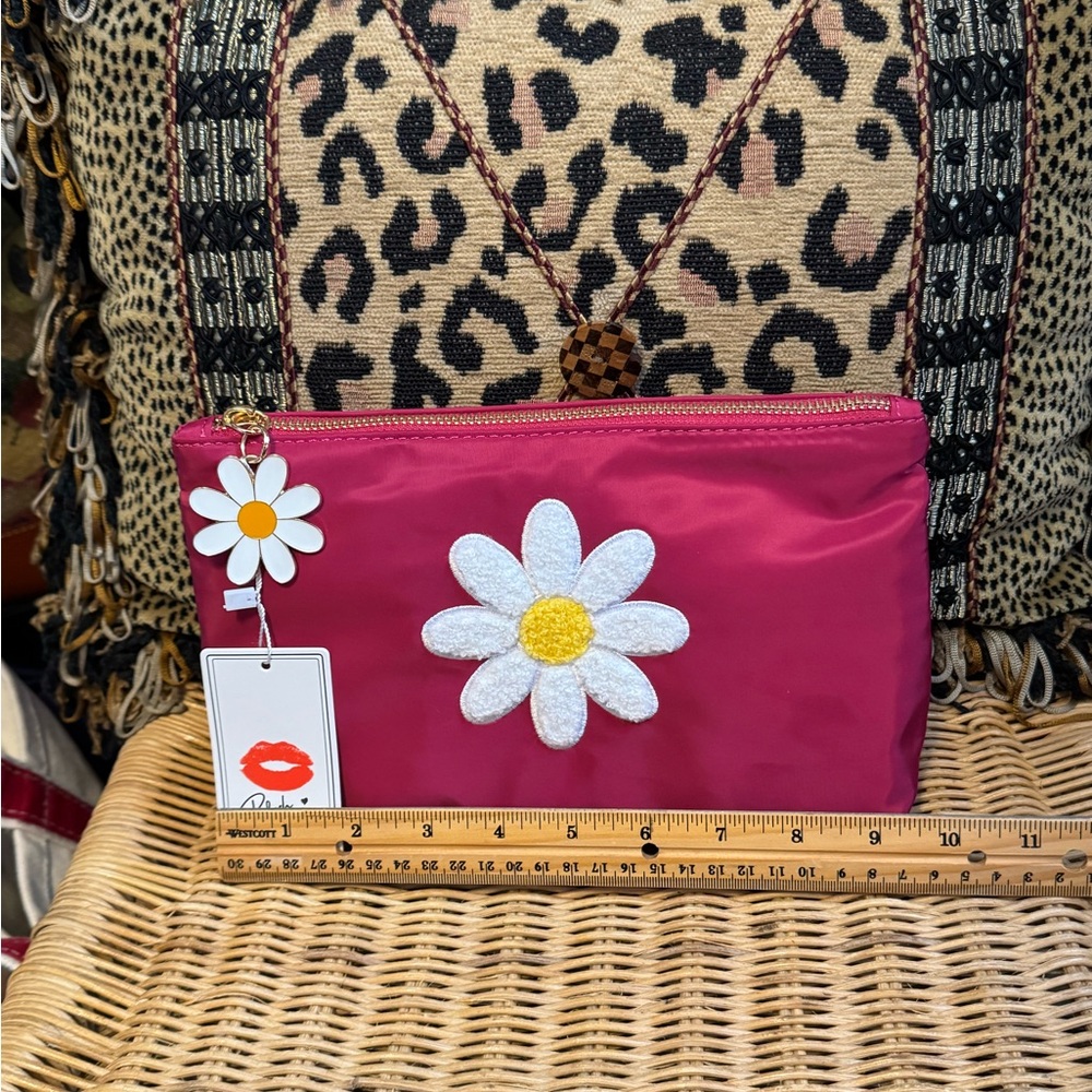 Blush Crush Daisy Embellished Pink Pouch